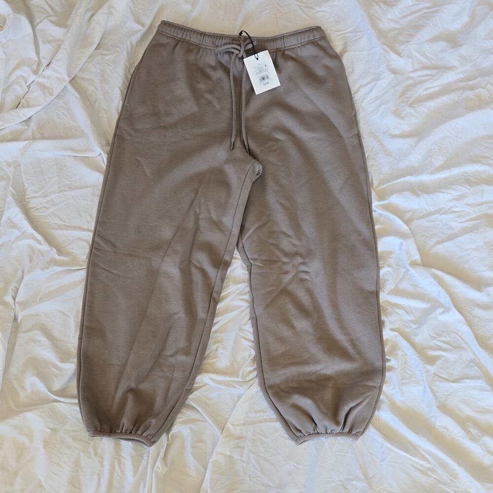 KBC by Kahlana Men's Taupe Fleece Sweatpants Large Drawstring Tapered Pockets